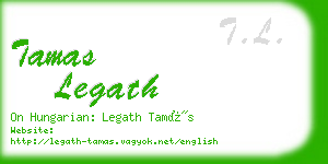 tamas legath business card